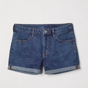 H&M Blue Jean Shorts with Distressed Hem